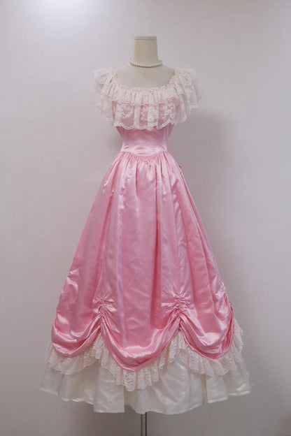 Sweet Prom Dress Square Neck Pleated Lace Ball Gown Evening Dress Quinceanera Dress Birthday Party Dress       D4250