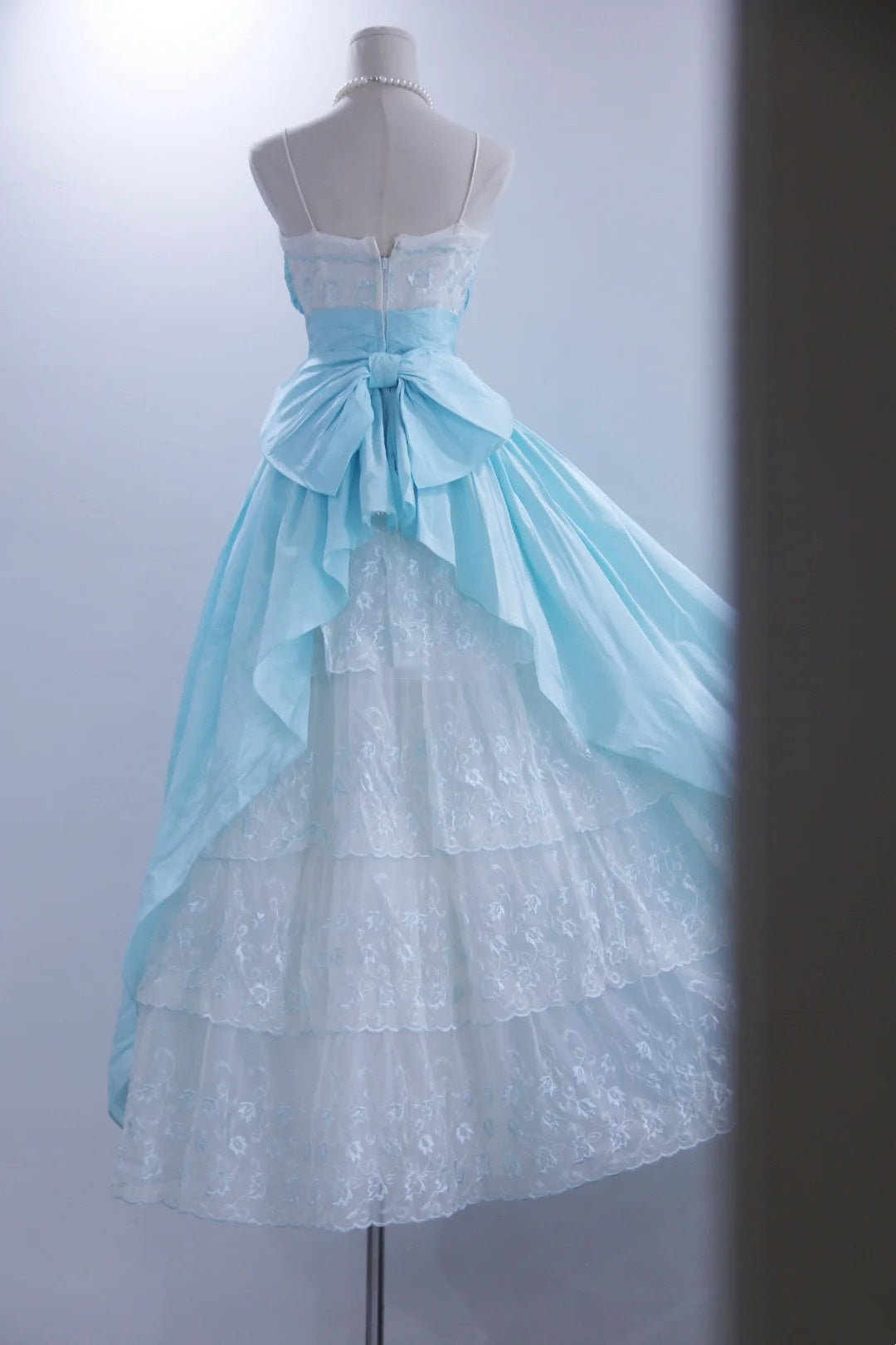 New Design Prom Dress Baby Bule Spaghetti Straps Pleated  Evening Dress Birthday Party Dress Formal Dress  D4256