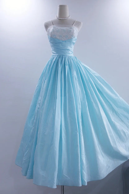 New Design Prom Dress Baby Bule Spaghetti Straps Pleated  Evening Dress Birthday Party Dress Formal Dress  D4256