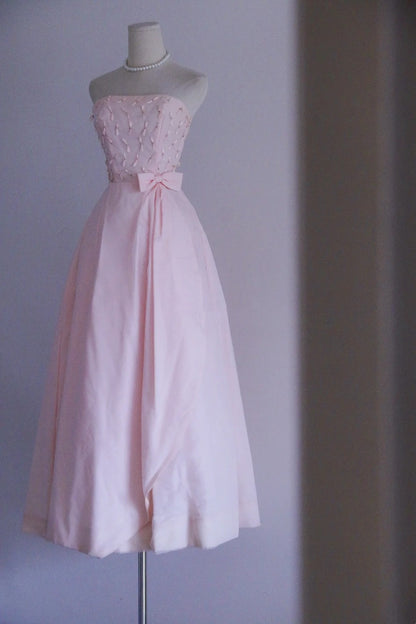 New Arrival Prom Dress Light Pink Strapless Pleated Evening Dress Birthday Party Dress Formal Dress  D4258
