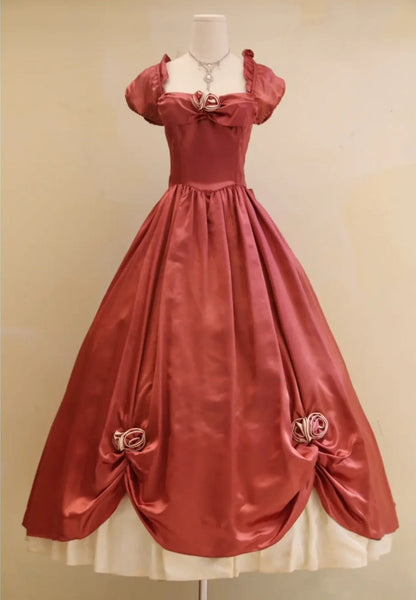Elegant Prom Dress Square Neck Pleated Ball Gown Evening Dress Birthday Party Dress Quinceanera Dress       D4264