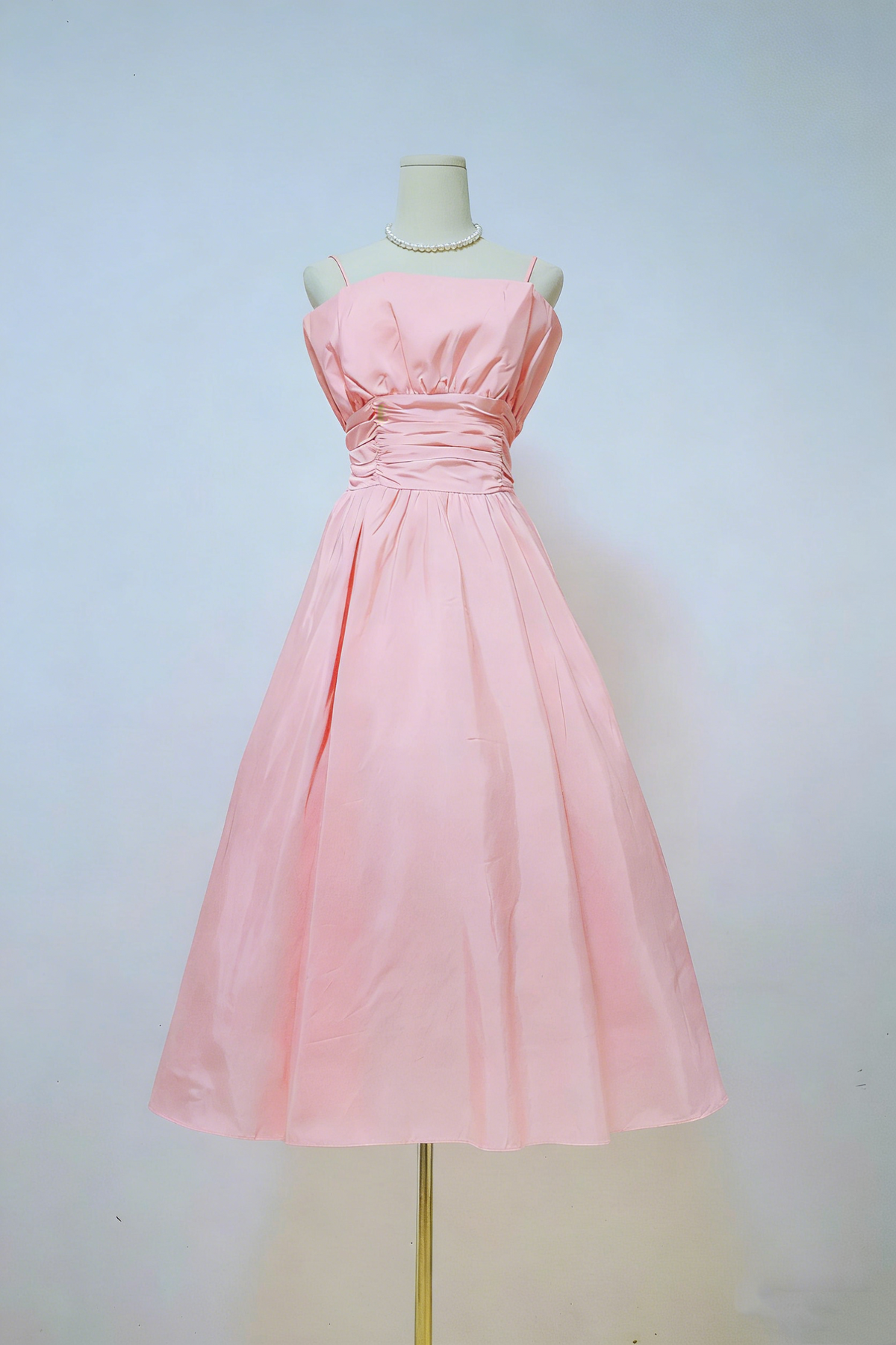 Sweet Prom Dress Light Pink Spaghetti Straps Pleated Evening Dress Gala Dress Formal Dress  D4267