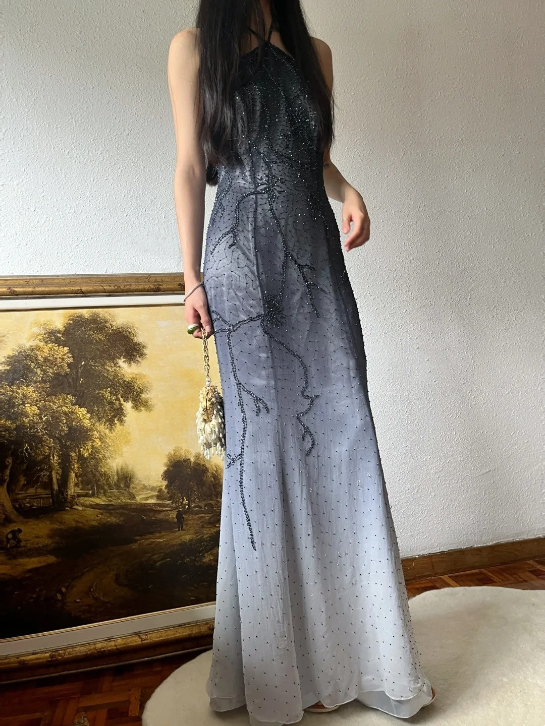 New Arrival Prom Dress Halter Beading Formal Dress Evening Dress Gala Dress  D4277
