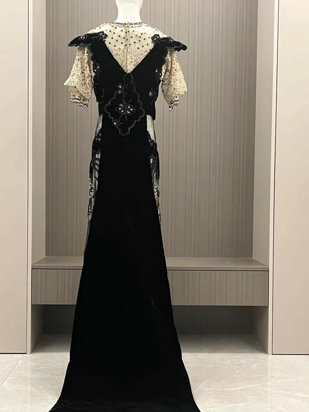 Vintage Prom Dress Crew Neck Formal Dress Evening Dress Gala Dress  D4290