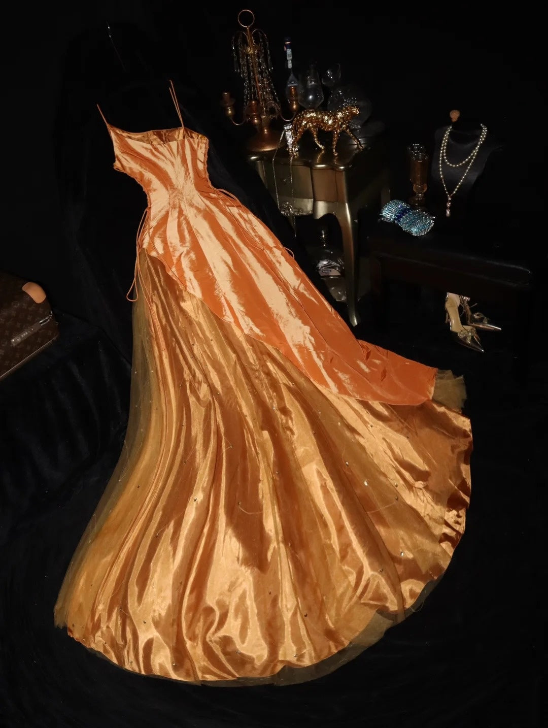 Charming Prom Dress Asymmetrical Neck Tulle Evening Dress Gala Dress Formal Dress    D4299