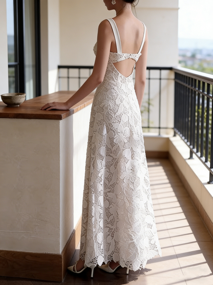 New Arrival Wedding Dress Spaghetti Straps Lace Backless Wedding Dress   D4319