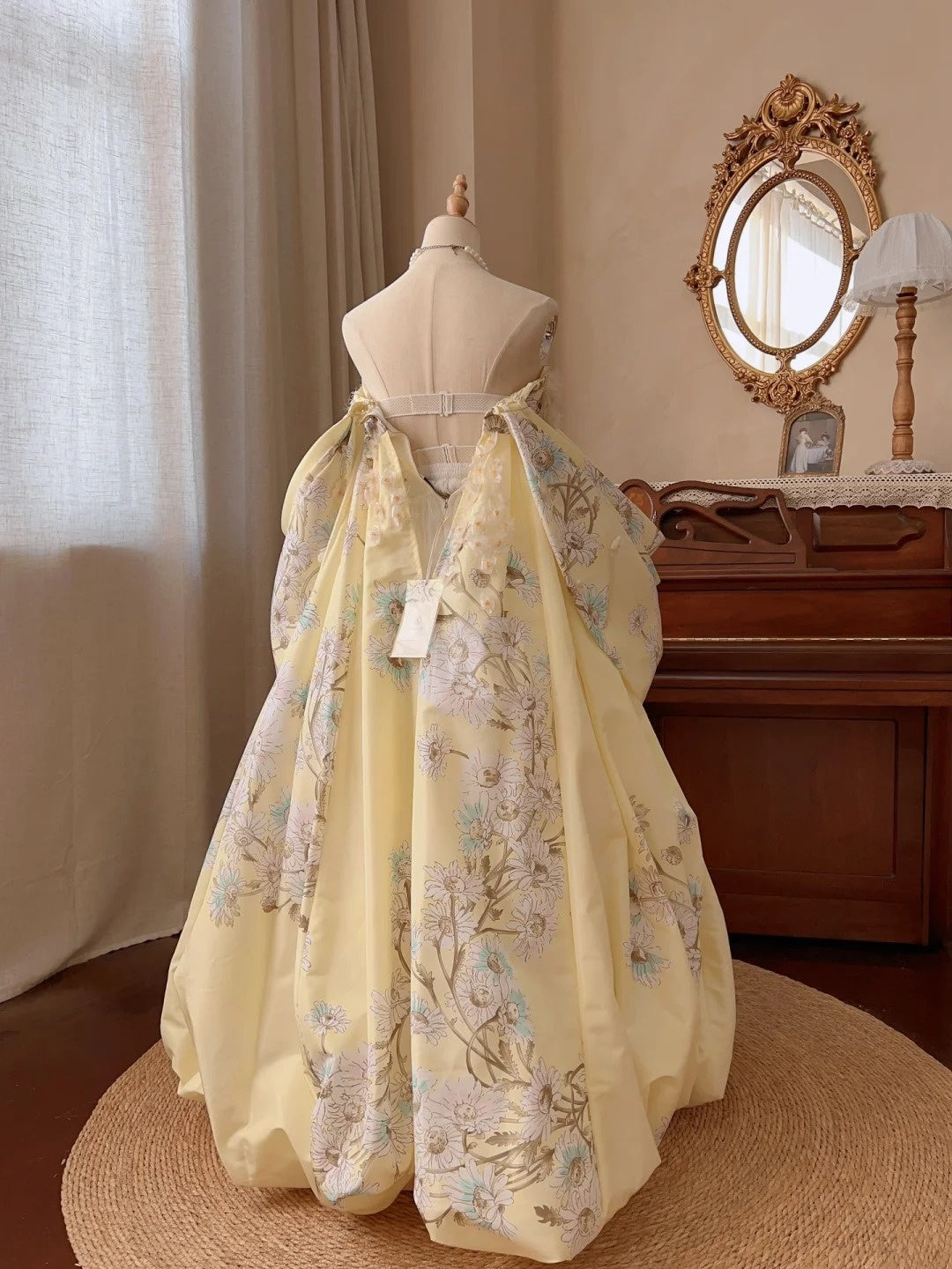 New Arrival Prom Dress Strapless Pleated Print Tulle Quinceanera Dress Ball Gown Evening Dress       D4342