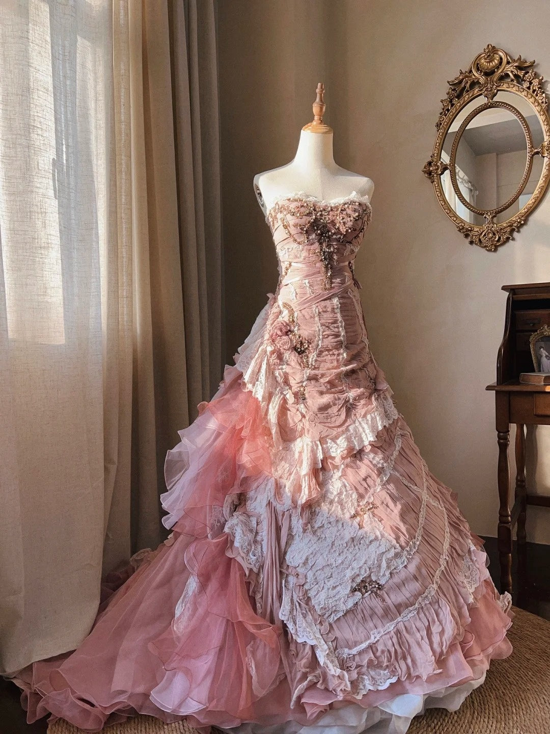 Beauty Prom Dress Sweetheart Ruffle Pleated Quinceanera Dress Ball Gown Evening Dress      D4349