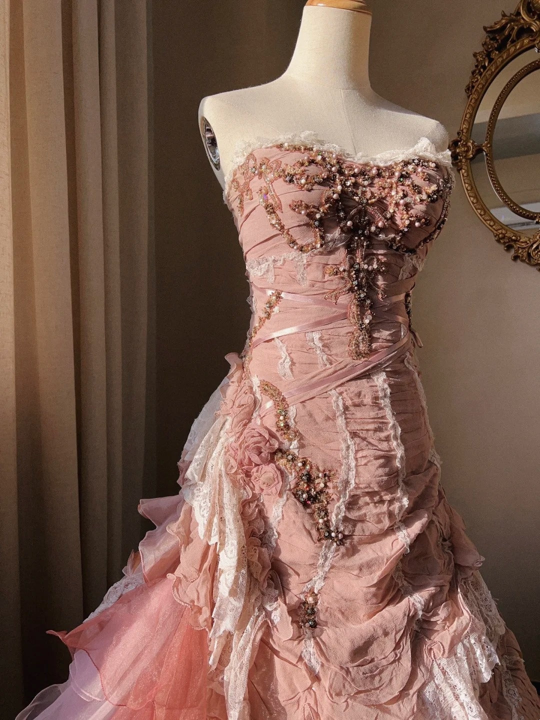 Beauty Prom Dress Sweetheart Ruffle Pleated Quinceanera Dress Ball Gown Evening Dress      D4349