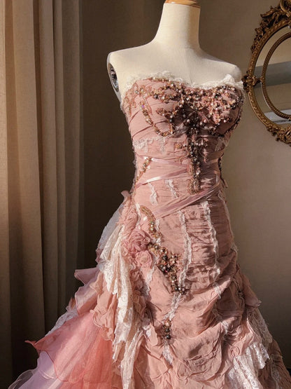 Beauty Prom Dress Sweetheart Ruffle Pleated Quinceanera Dress Ball Gown Evening Dress      D4349