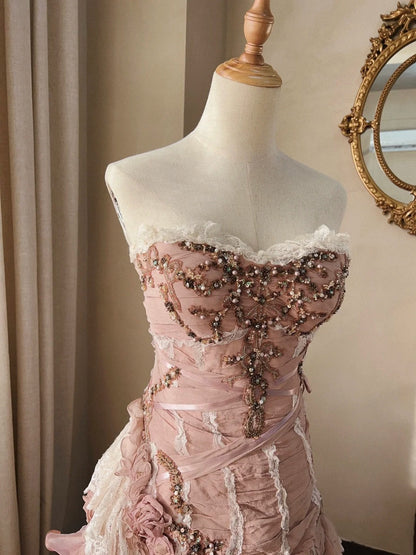 Beauty Prom Dress Sweetheart Ruffle Pleated Quinceanera Dress Ball Gown Evening Dress      D4349