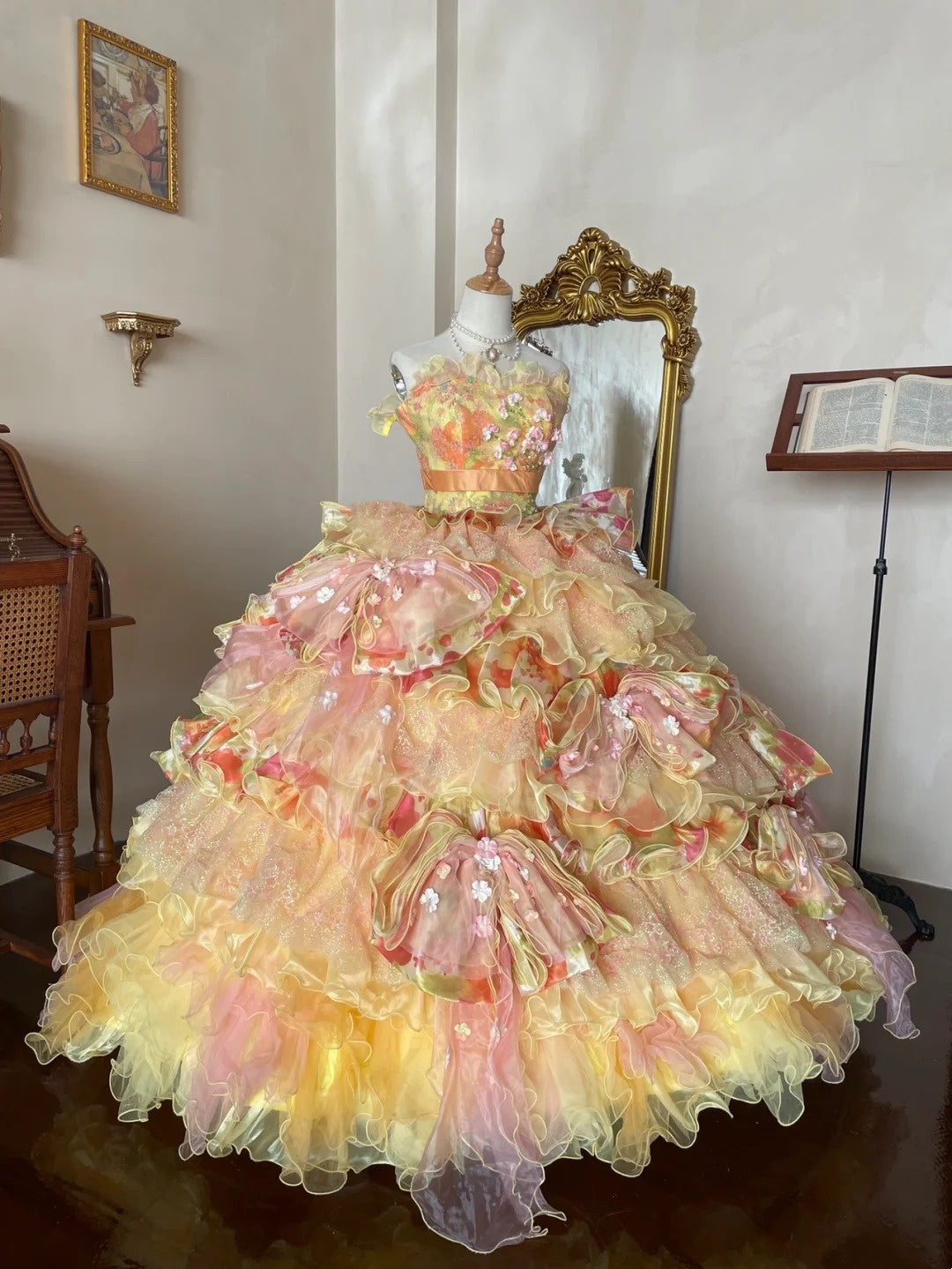 Stunning Prom Dress Strapless Pleated Tiered Quinceanera Dress Ball Gown Evening Dress       D4356