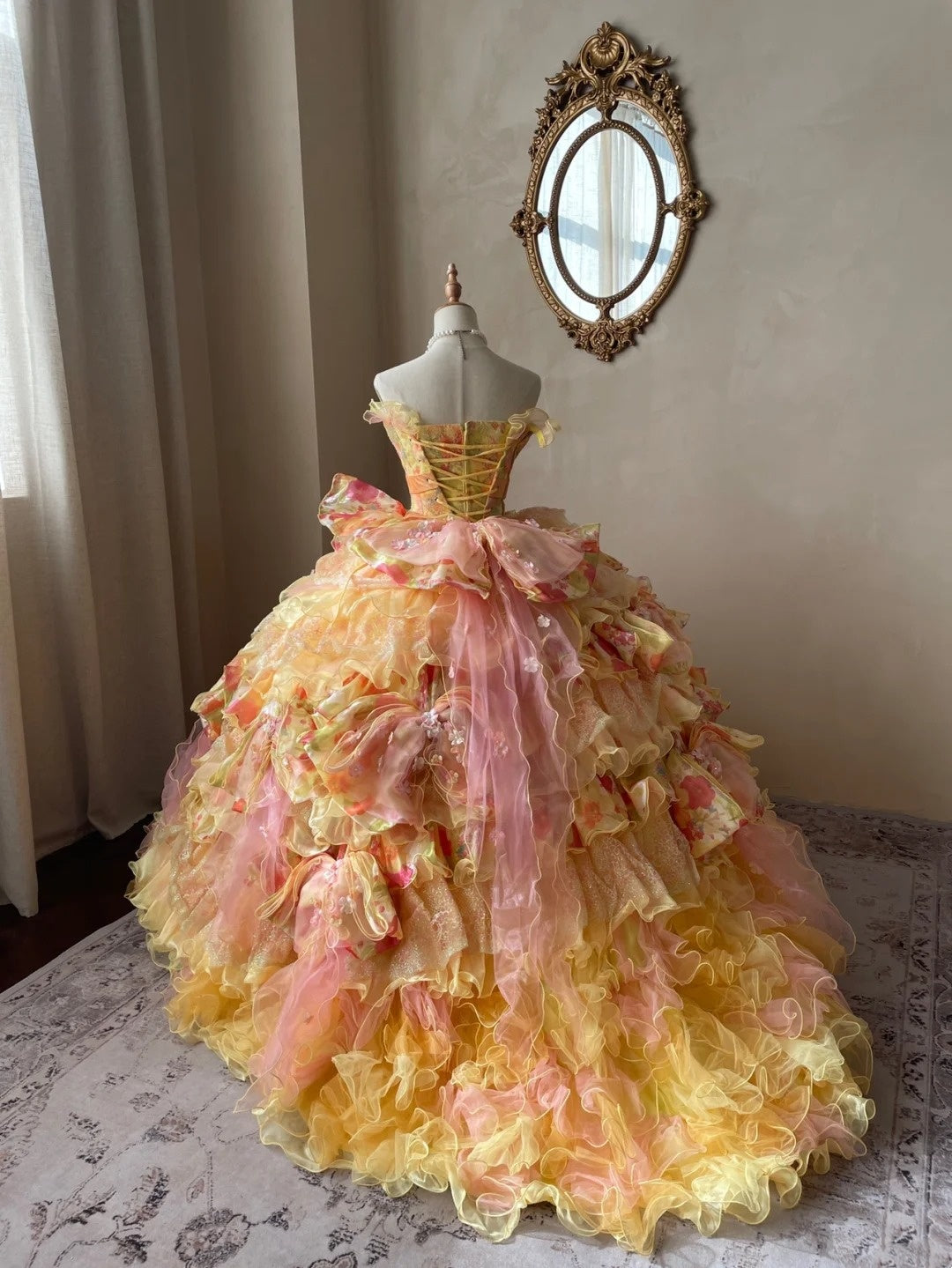 Stunning Prom Dress Strapless Pleated Tiered Quinceanera Dress Ball Gown Evening Dress       D4356