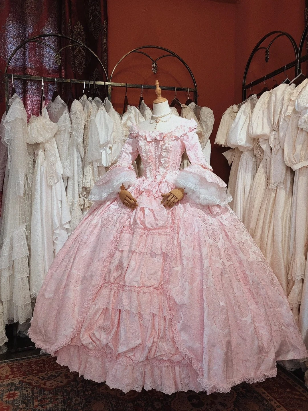 Stunning Prom Dress Light Pink Crew Neck Pleated Evening Dress Quinceanera Dress Ball Gown      D4371