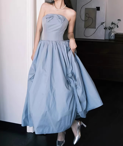 Elegant Prom Dress Strapless Pleated Gala Dress Evening Dress Formal Dress   D4384