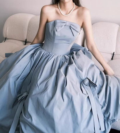 Elegant Prom Dress Strapless Pleated Gala Dress Evening Dress Formal Dress   D4384
