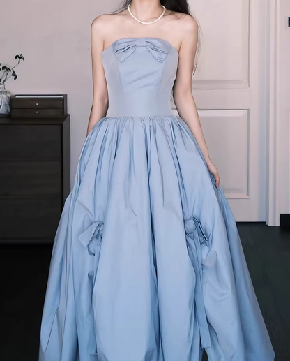 Elegant Prom Dress Strapless Pleated Gala Dress Evening Dress Formal Dress   D4384