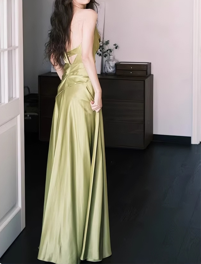 New Arrival Prom Dress Asymmetrical Neck Pleated Gala Dress Evening Dress Formal Dress   D4386