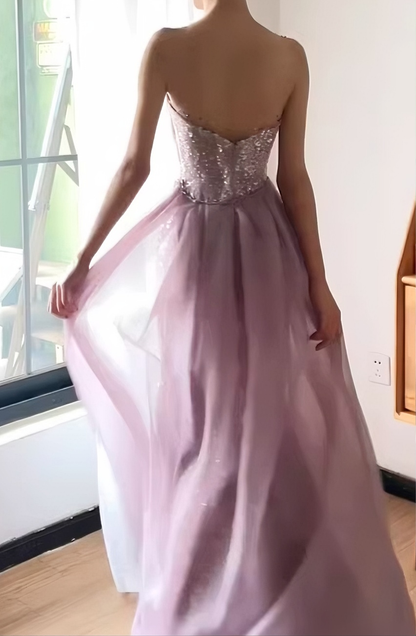 Beauty Prom Dress Crew Neck Pleated Gala Dress Evening Dress Formal Dress   D4387