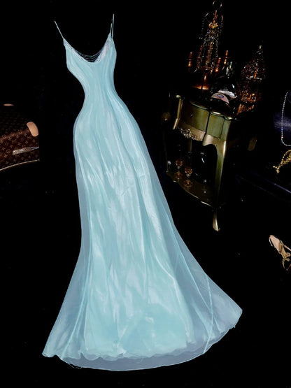New Arrival Prom Dress Spaghetti Straps Mermaid Birthday Party Dress Gala Dress Evening Dress   D4400