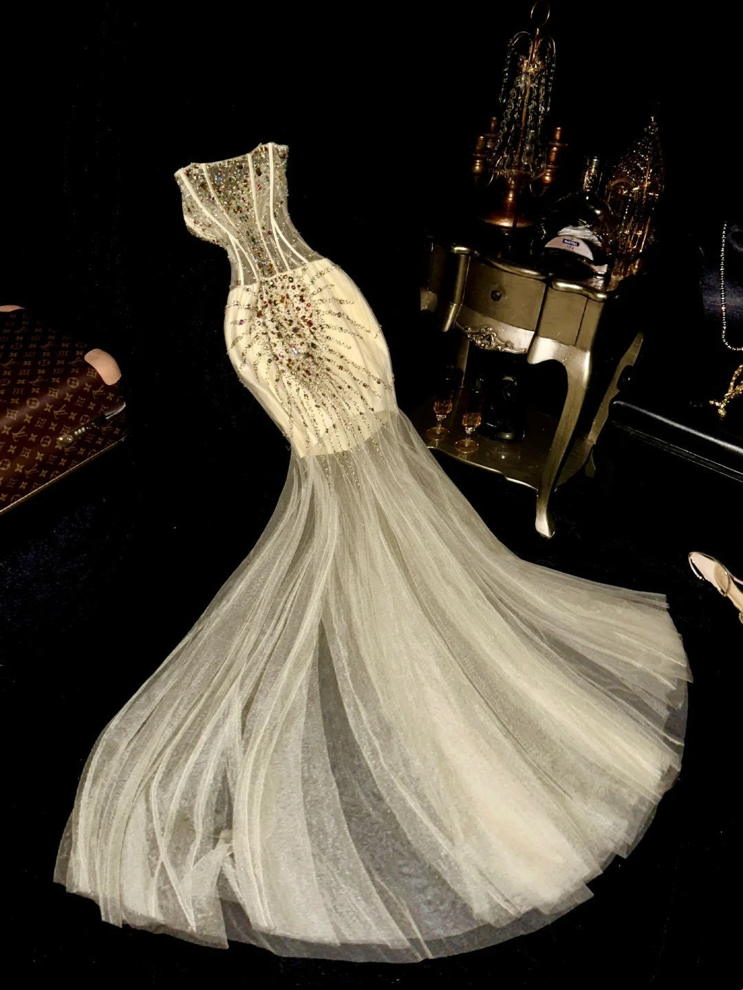New Design Prom Dress Sweetheart Tulle Mermaid Birthday Party Dress Gala Dress Evening Dress   D4402