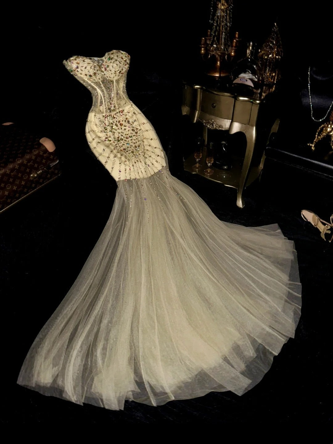New Design Prom Dress Sweetheart Tulle Mermaid Birthday Party Dress Gala Dress Evening Dress   D4402