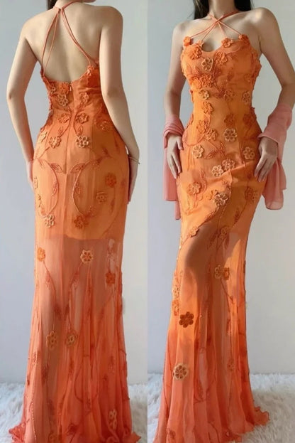 Stunning Prom Dress Halter Gala Dress Evening Dress Formal Dress   D4406
