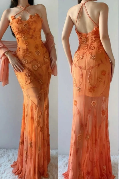 Stunning Prom Dress Halter Gala Dress Evening Dress Formal Dress   D4406