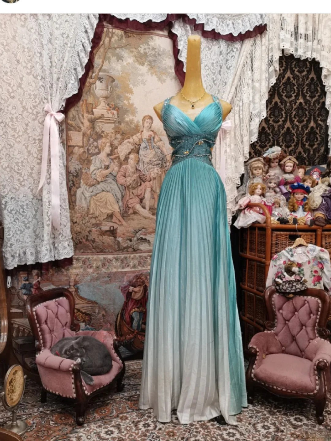 Elegant Prom Dress V-neck Backless Pleated Gala Dress Evening Dress Formal Dress   D4433