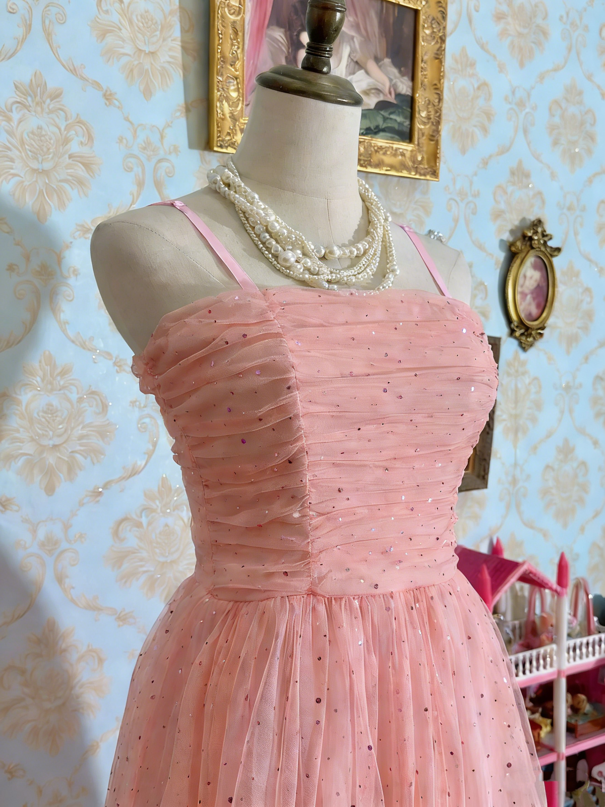 New Arrival Homecoming Dress Spaghetti Straps Tulle Plleated Short Prom Dress Birthday Party Outfits    D4484