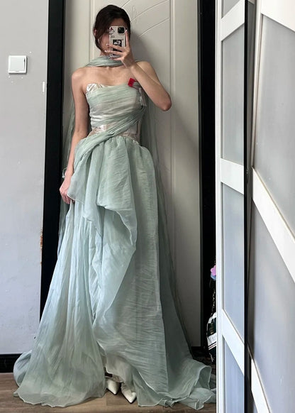 Beauty Prom Dress Strapless Pleated Gala Dress Evening Dress Formal Dress   D4493