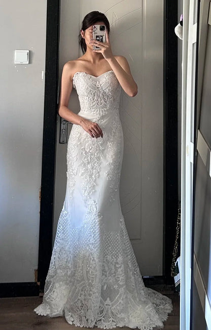 Elegant Wedding Dress Sweetheart Fitted Wedding Dress  D4497