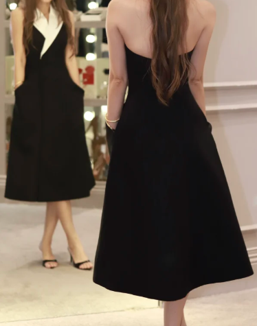 Minimalist Prom Dress V-neck Slit Gala Dress Evening Dress Formal Dress  D4503
