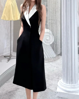 Minimalist Prom Dress V-neck Slit Gala Dress Evening Dress Formal Dress  D4503