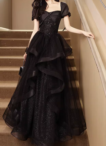 New Arrival Prom Dress V-neck Pleated Tulle Gala Dress Evening Dress Formal Dress  D4505