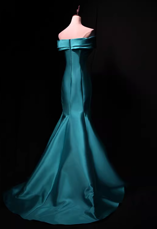 Minimalist Prom Dress Off Shoulder Pleated Mermaid Gala Dress Evening Dress Formal Dress  D4520