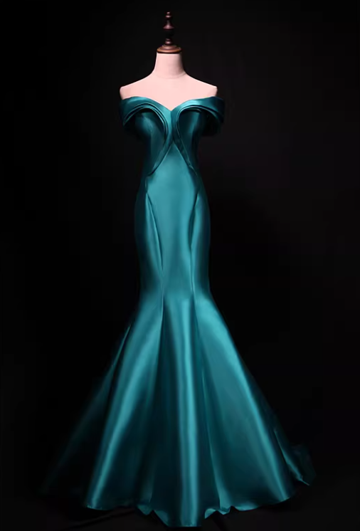 Minimalist Prom Dress Off Shoulder Pleated Mermaid Gala Dress Evening Dress Formal Dress  D4520