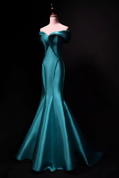 Minimalist Prom Dress Off Shoulder Pleated Mermaid Gala Dress Evening Dress Formal Dress  D4520