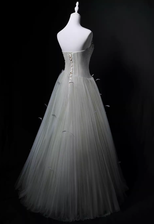 Charming Prom Dress A Line Sweetheart Pleated Tulle Gala Dress Evening Dress Party Dress  D4529