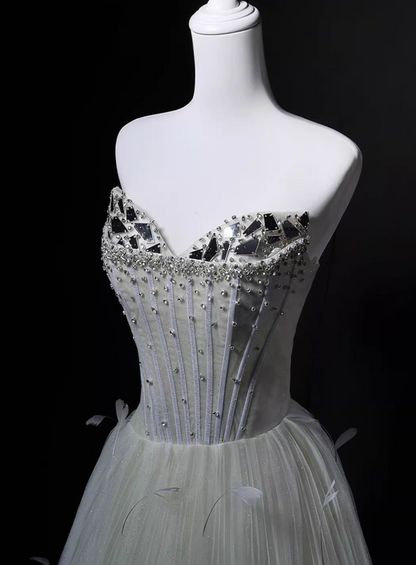 Charming Prom Dress A Line Sweetheart Pleated Tulle Gala Dress Evening Dress Party Dress  D4529