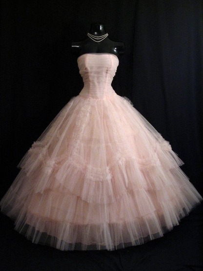 Lovely Pink Strapless A-Line Midi Party Gown Princess Birthday Dress MD7817