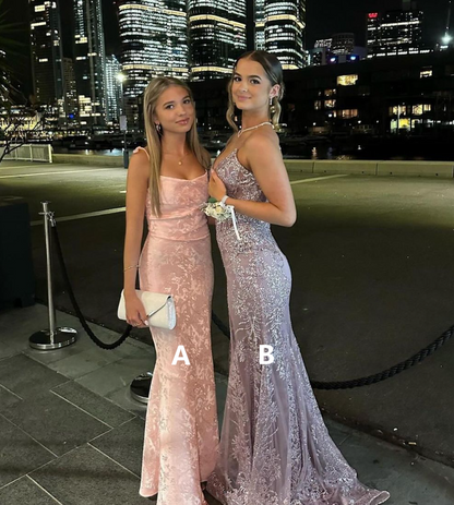 Elegant Spaghetti Straps Mermaid Long Prom Dress Evening Gown, MD7930