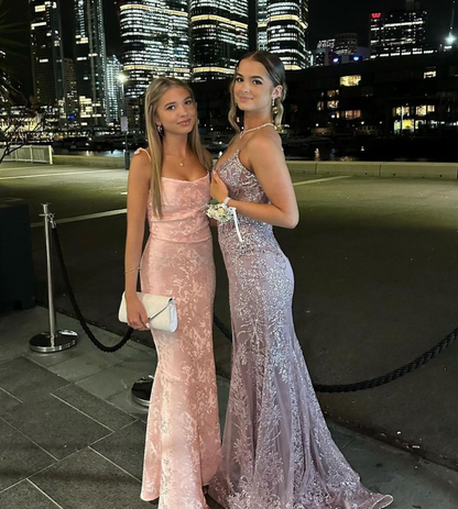 Elegant Spaghetti Straps Mermaid Long Prom Dress Evening Gown, MD7930