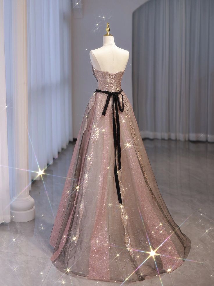 Elegant Strapless A-Line Long Formal Prom Dress, MD7953