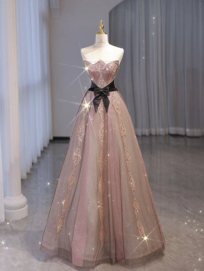Elegant Strapless A-Line Long Formal Prom Dress, MD7953