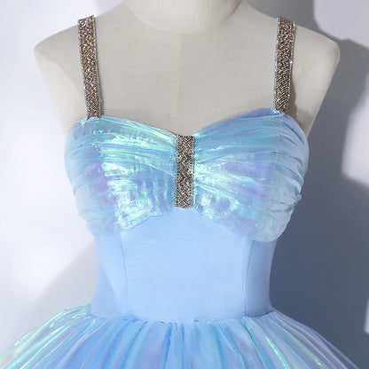 Fairy Spaghetti Strap Sweet 16 Birthday Party Gown Sparkly Formal Prom Dress MD7558