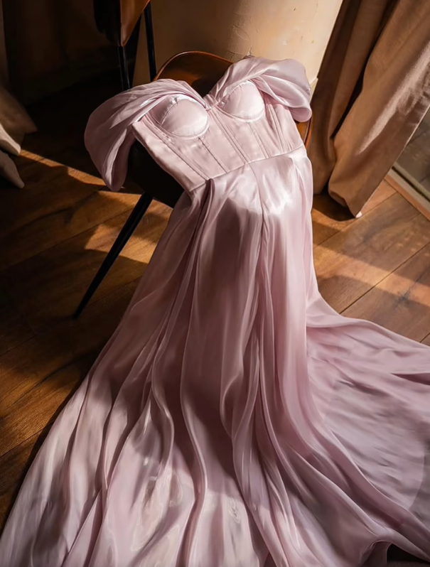 Stunning Burgundy A Line Off the Shoulder Satin Long Prom Dress Party Dress Outfits SH4964