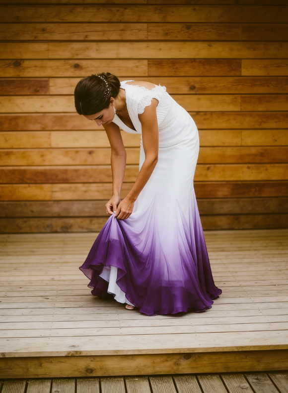 V neck Ombre Formal Prom Dress, A Line Wedding Party Gown T1824