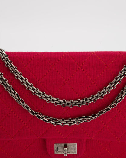 *FIRE PRICE* Chanel Red Medium Reissue 2.55 Double Flap Bag in Quilted Fabric with Ruthenium Hardware RRP - £8,530