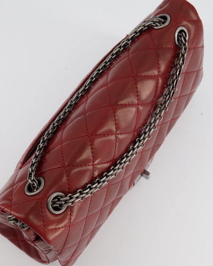Chanel Deep Red Medium Reissue Bag in Lambskin Leather with Ruthenium Hardware